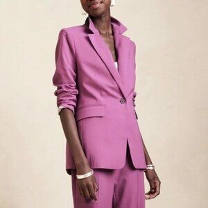 New BR 98% Wool Siena Cutaway Blazer Mauve Pink 6 $250